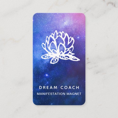  QR Night Celestial Galaxy Sky Lotus Floral Business Card