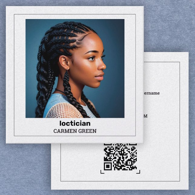 QR & Photo Dreadlocks Loctician Calling Card (Dreadlocks Loctician Calling Cards)