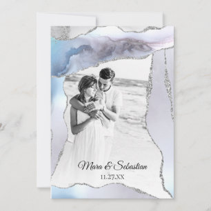 *~* QR  PHOTO  RSVP AR13 AGATE Pearl   Wedding  In Invitation