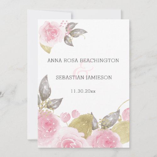  QR Pink Roses AR15 _ RSVP Gold Floral Wedding Invitation