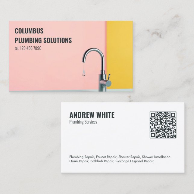 QR Plumber Business Card (Front/Back)