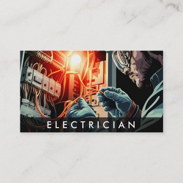 *~* QR Professionsal Electrician AP75 Photo Business Card (Front)