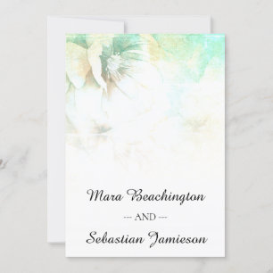 *~* QR RSVP Floral Glitter Rustic Barn Wedding Invitation