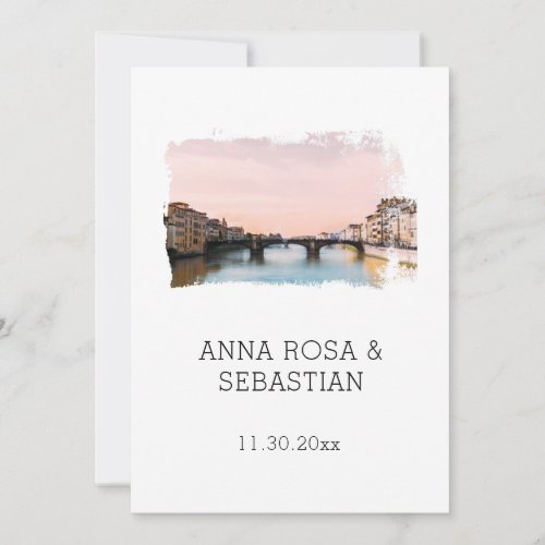 *~* QR RSVP Florence Italy Firenze AP12 Wedding  Invitation