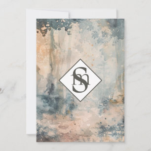 * QR Rustic AR26 Forest Monogram RSVP Wedding Invitation