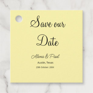QR Save Our Date add photoname date black white Favor Tags