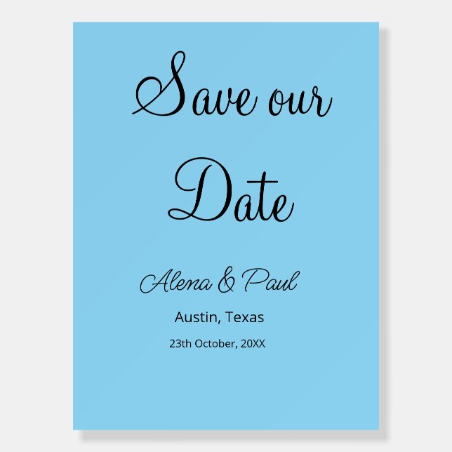 QR Save Our Date add photoname date black white  Foam Board (Front)