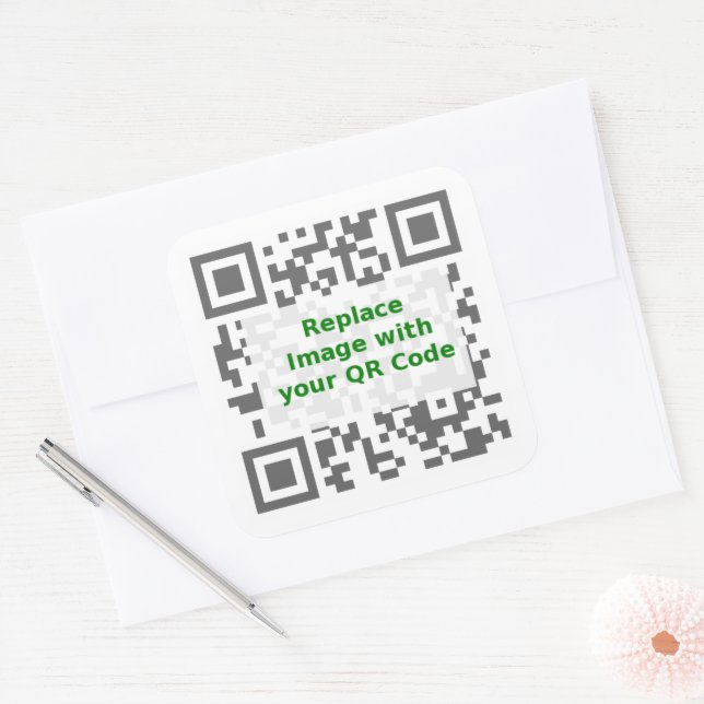 QR Scan Code - Promote Your Message Anywhere Square Sticker (Envelope)