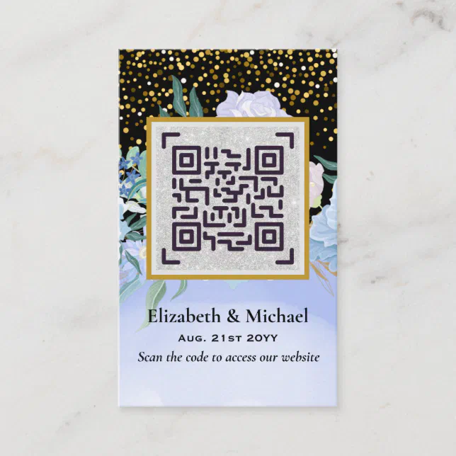 Qr Scanning Code Rsvp Wedding Details Enclosures Business Card Zazzle