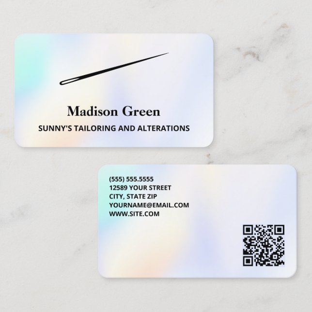QR Seamstress Alterations Business Card (Front/Back)
