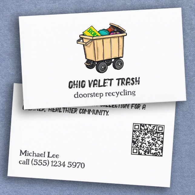 QR Trash Valet Business Card (Valet Trash Cards)