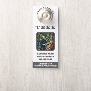 *~*  QR Tree Man  Lumber Jack Tree Services Door Door Hanger