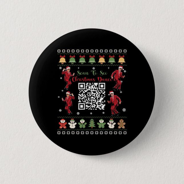 Qr Trump Dance Code President Dance Code Christmas Button (Front)