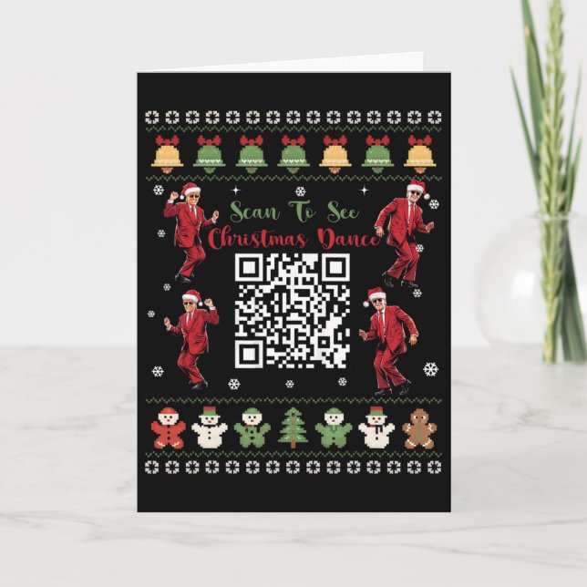 Qr Trump Dance Code President Dance Code Christmas Card (Front)