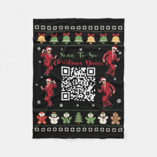 Qr Trump Dance Code President Dance Code Christmas Fleece Blanket