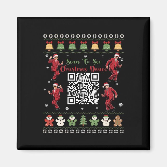 Qr Trump Dance Code President Dance Code Christmas Magnet (Front)