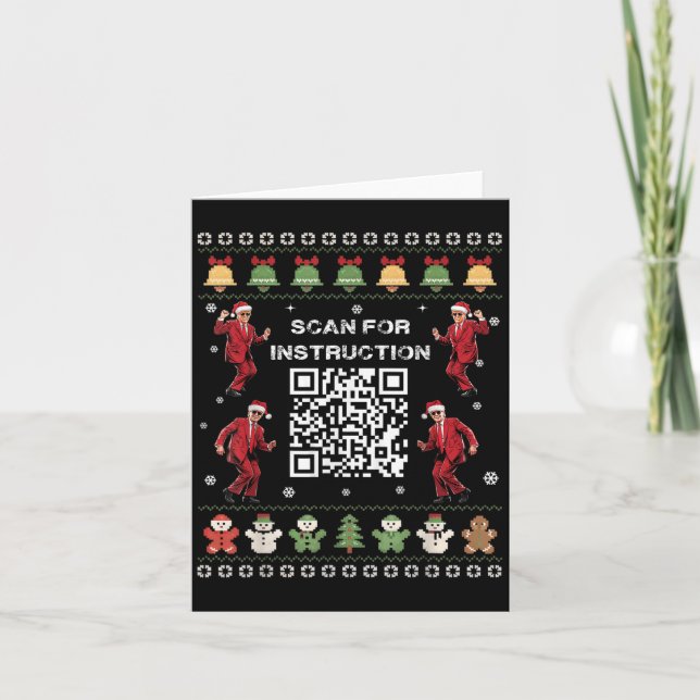 Qr Trump Dance Code President Scan For Instruction Card (Front)