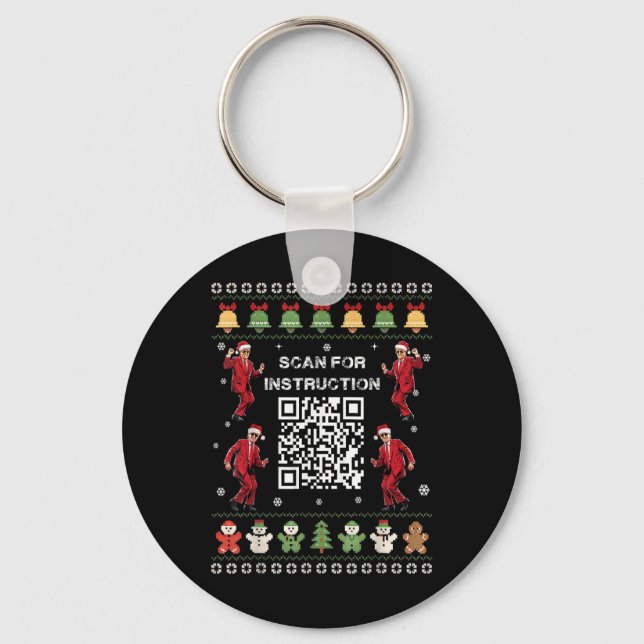 Qr Trump Dance Code President Scan For Instruction Keychain (Front)