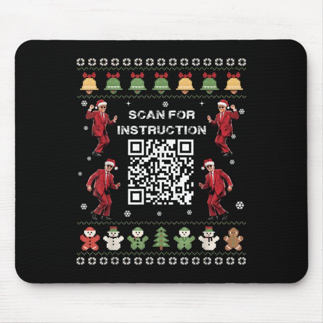 Qr Trump Dance Code President Scan For Instruction Mouse Pad (Front)