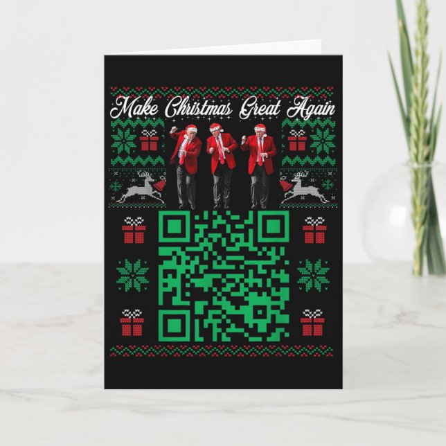 Qr Trump Dance Code Santa Trump Make Christmas Gre Card (Front)