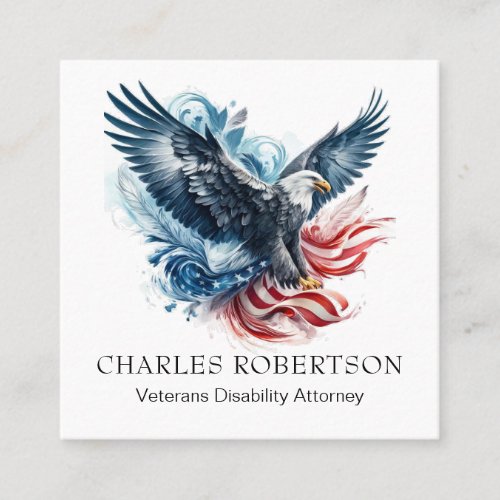  QR USA American Flag Bald Eagle AP16 Artsy Square Business Card