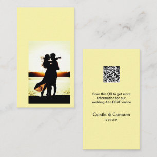 QR WEDDING WEBSITE add photoname date black white Enclosure Card