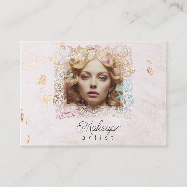 *~* QR Women Girly Lavender Rose Pastel Business Card (Front)