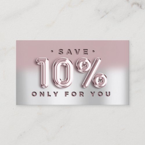QRCODE 10OFF Discount Insert Card Silver Blush