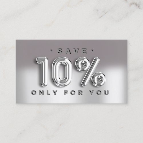 QRCODE 10OFF Discount Online Shop Silver Gray Business Card