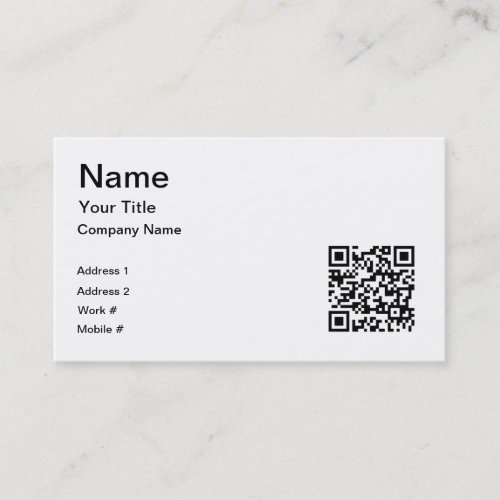 QrCode Business Card Template