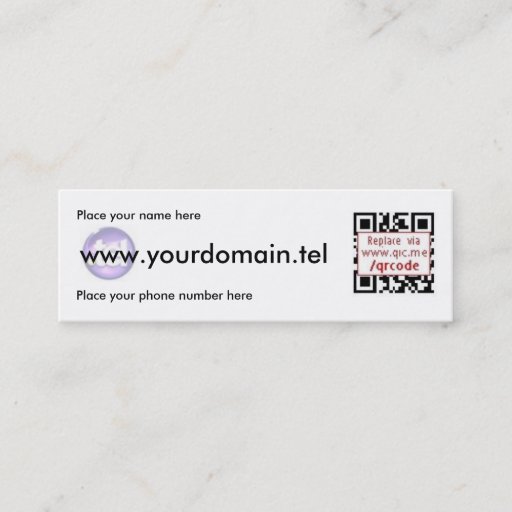 Customizable QRCode Business Card for .Tel Domains