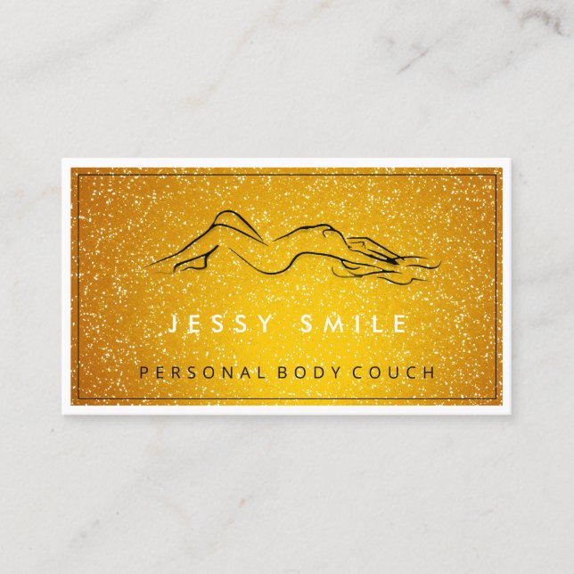 QRCode Logo Body Sculpting Massage Care Orange Business Card (Front)