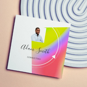 QRCode Logo Custom Custom Photo Consulting Busines Square Business Card