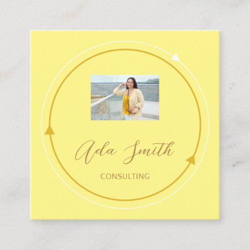 QRCode Logo Custom Custom Photo Frame Yellow Square Business Card