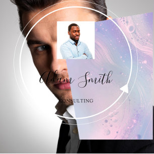 QRCode Logo Custom Custom Photo Purple Square Business Card