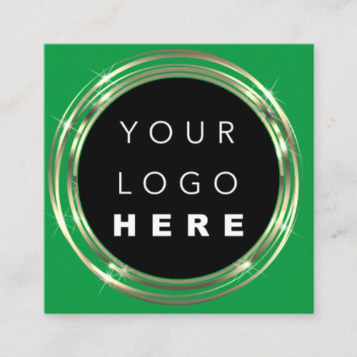  QRCode Logo Online Shop Frame Gold Green Shop Square Business Card