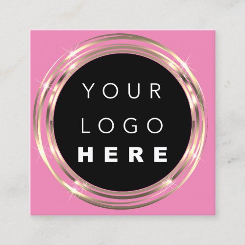  QRCode Logo Online Shop Frame Gold Pink Shop Square Business Card