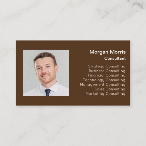 QRCode Logo Photo Professional Company Brown Business Card