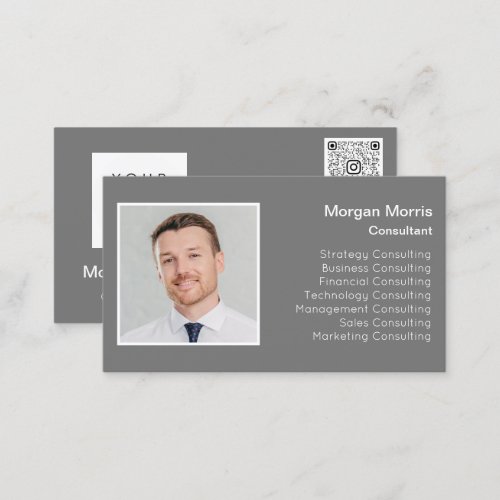 QRCode Logo Photo Professional Company Framed Business Card