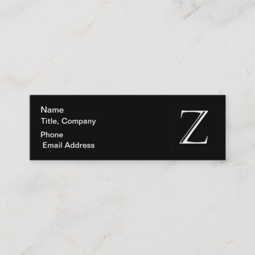 QRCode Monogram Skinny Biz Card Business Card