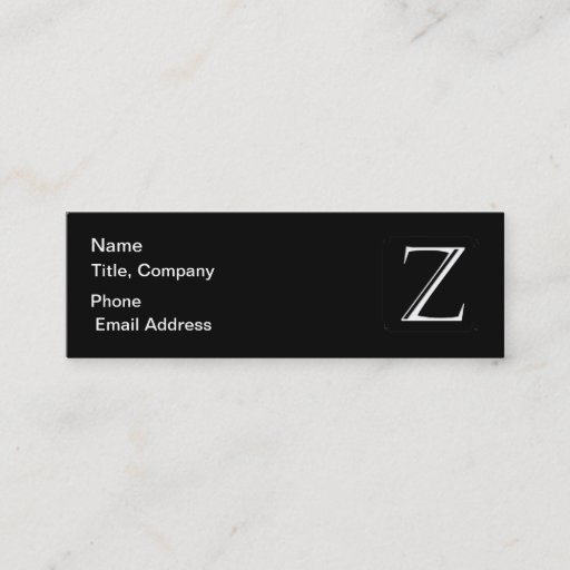 Customizable QRCode Monogram Skinny Biz Card Business Card