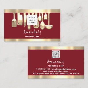 QRCode Personal Chef CookingRestaurant StreetFood  Business Card