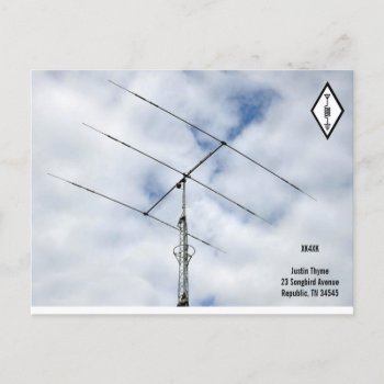 Qsl Card Antenna And Arrl Logo And Skies by hamgear at Zazzle