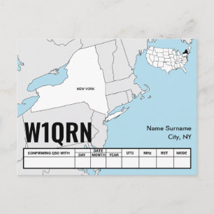 QSL Card New York State Map