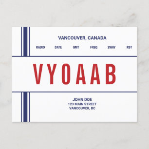 QSL Card Retro Stylized Stripe