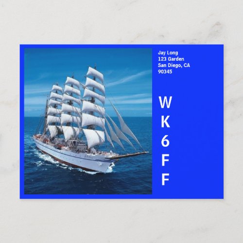 QSL Card Sailing Ship