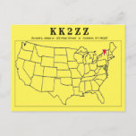 Qsl Card Us Map And Arrow To Qth at Zazzle