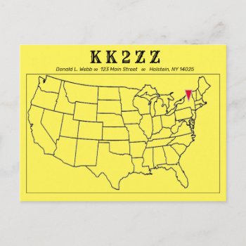 Qsl Card Us Map And Arrow To Qth by hamgear at Zazzle