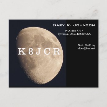Qsl Card With A Beautiful Moon by hamgear at Zazzle