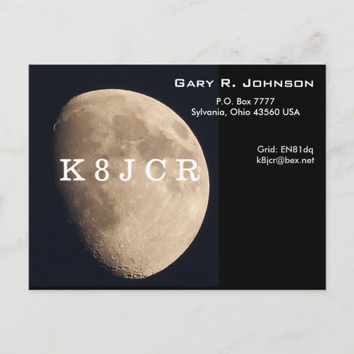 Qsl Card With A Beautiful Moon Zazzle Com